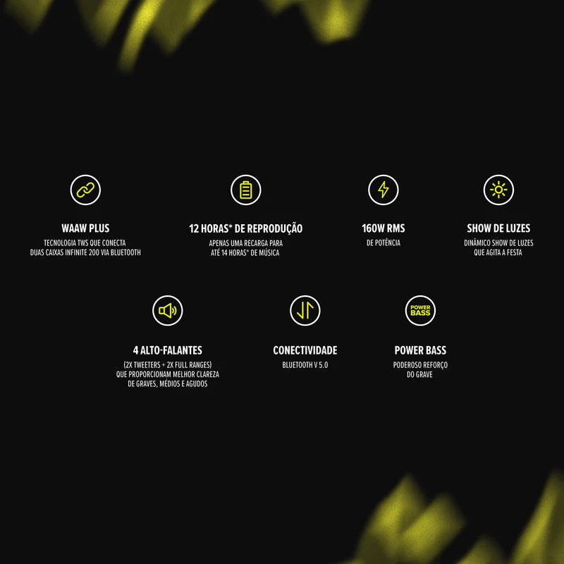 Caixa de som WAAW infinity 200